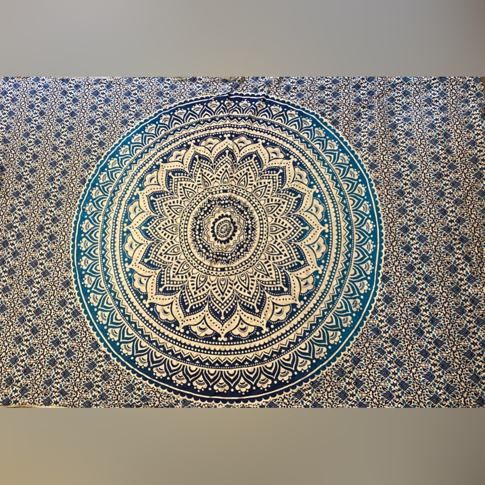blue flower tapestry